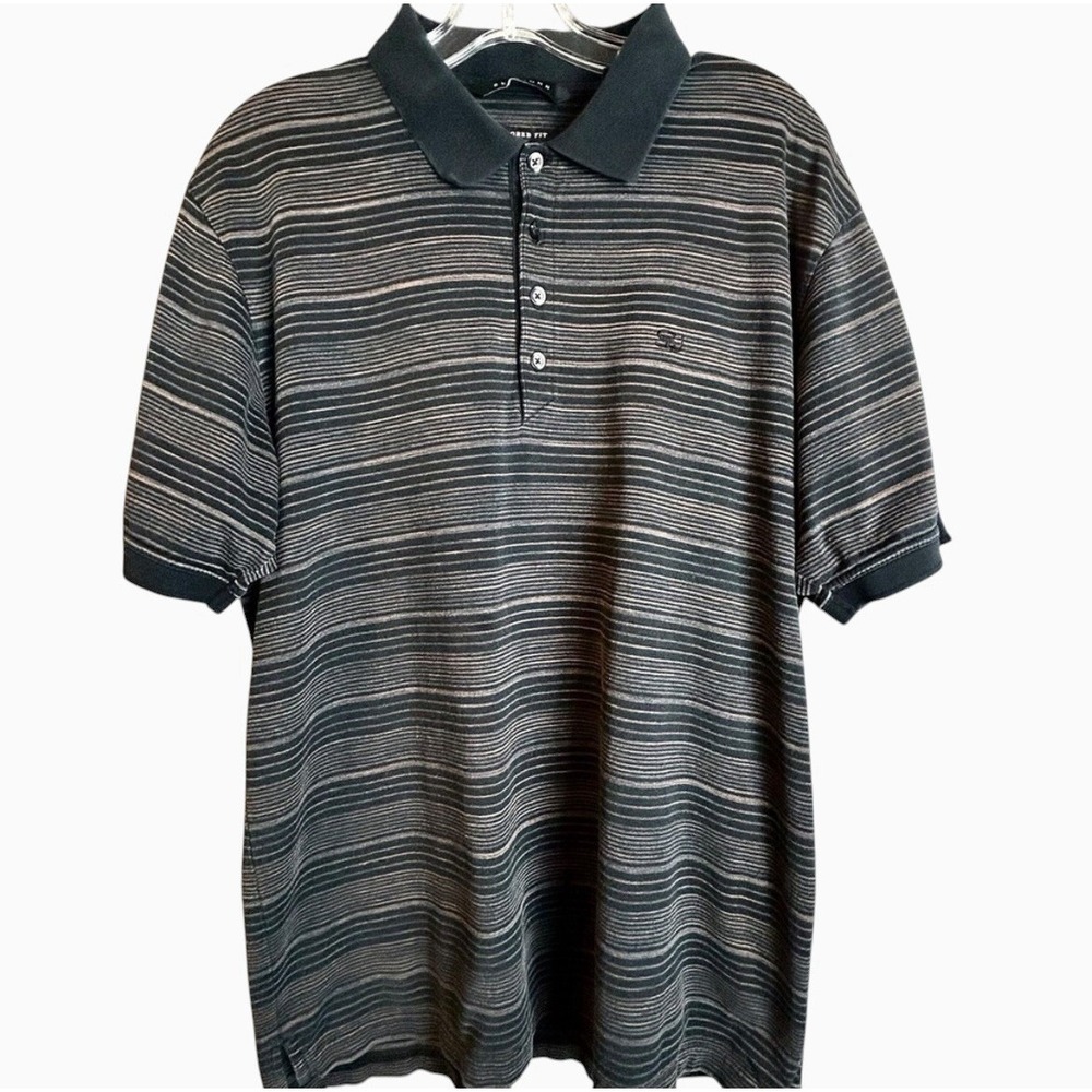 Sean John Striped Polo Shirt Size XL Tailored Fit Striped Wu Wear Hiphop Y2K